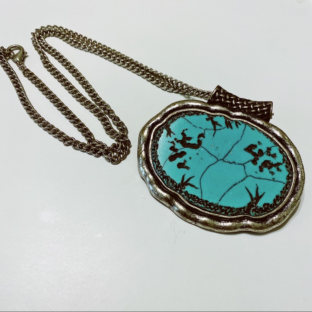 Silver and Turquoise Statement Necklace